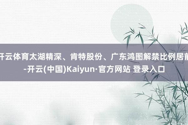 开云体育太湖精深、肯特股份、广东鸿图解禁比例居前-开云(中国)Kaiyun·官方网站 登录入口