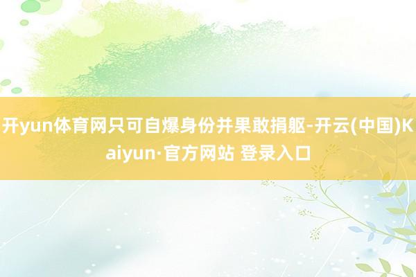 开yun体育网只可自爆身份并果敢捐躯-开云(中国)Kaiyun·官方网站 登录入口