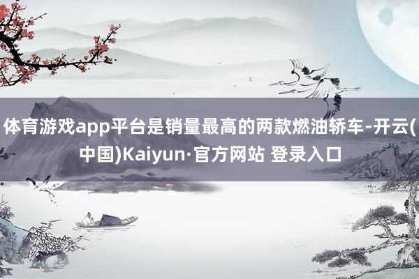体育游戏app平台是销量最高的两款燃油轿车-开云(中国)Kaiyun·官方网站 登录入口
