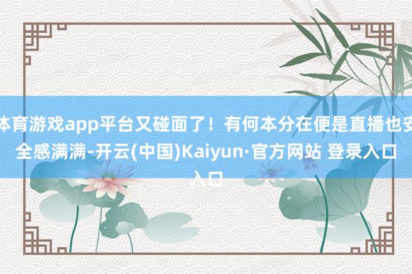 体育游戏app平台又碰面了！有何本分在便是直播也安全感满满-开云(中国)Kaiyun·官方网站 登录入口