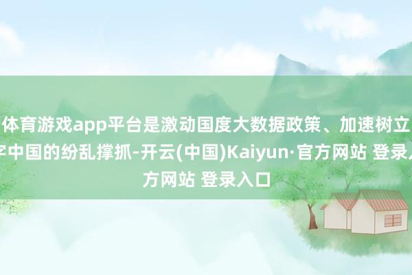 体育游戏app平台是激动国度大数据政策、加速树立数字中国的纷乱撑抓-开云(中国)Kaiyun·官方网站 登录入口