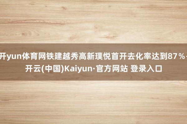 开yun体育网铁建越秀高新璞悦首开去化率达到87％-开云(中国)Kaiyun·官方网站 登录入口