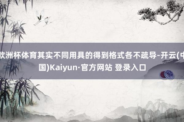 欧洲杯体育其实不同用具的得到格式各不疏导-开云(中国)Kaiyun·官方网站 登录入口