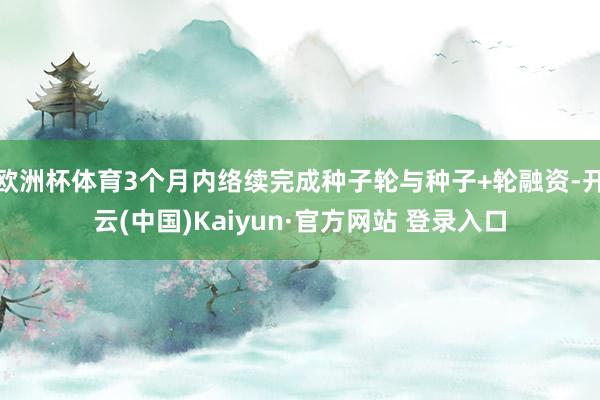 欧洲杯体育3个月内络续完成种子轮与种子+轮融资-开云(中国)Kaiyun·官方网站 登录入口