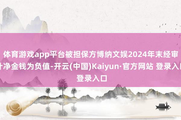 体育游戏app平台被担保方博纳文娱2024年末经审计净金钱为负值-开云(中国)Kaiyun·官方网站 登录入口