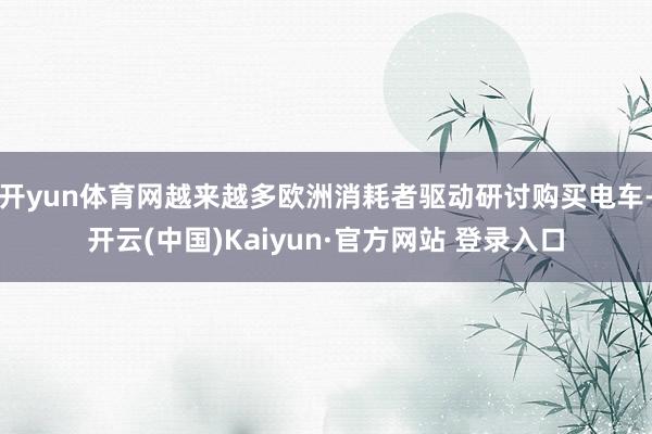 开yun体育网越来越多欧洲消耗者驱动研讨购买电车-开云(中国)Kaiyun·官方网站 登录入口