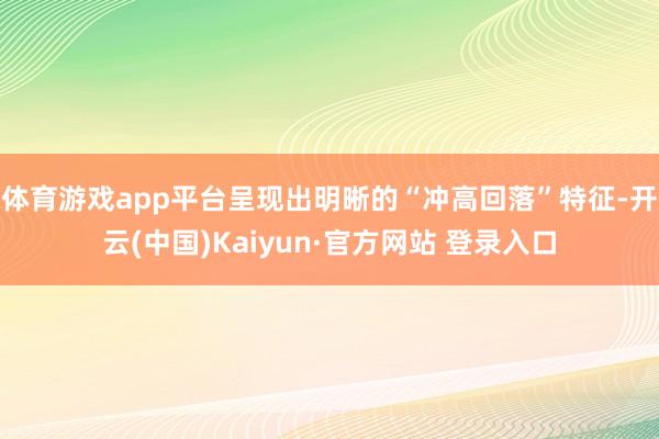 体育游戏app平台呈现出明晰的“冲高回落”特征-开云(中国)Kaiyun·官方网站 登录入口