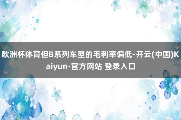 欧洲杯体育但B系列车型的毛利率偏低-开云(中国)Kaiyun·官方网站 登录入口