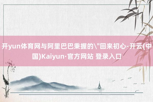 开yun体育网与阿里巴巴秉握的