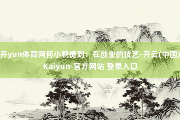 开yun体育网何小鹏提到：在创业的技艺-开云(中国)Kaiyun·官方网站 登录入口