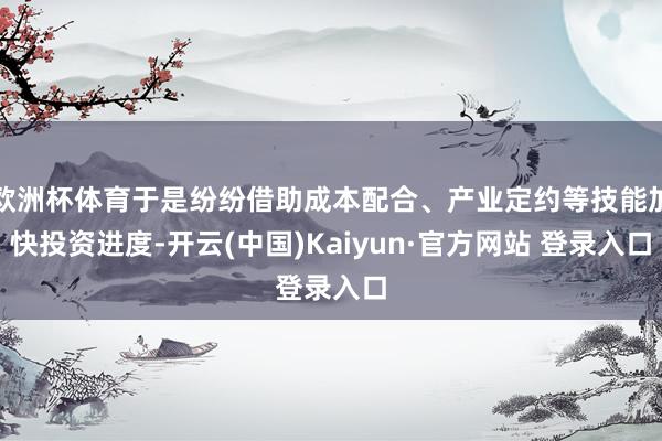 欧洲杯体育于是纷纷借助成本配合、产业定约等技能加快投资进度-开云(中国)Kaiyun·官方网站 登录入口