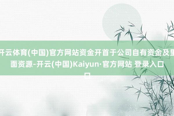 开云体育(中国)官方网站资金开首于公司自有资金及里面资源-开云(中国)Kaiyun·官方网站 登录入口